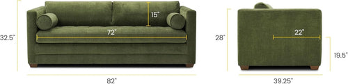 EightyTwoInches Pull Out Sofa Bed With Hidden Mattress