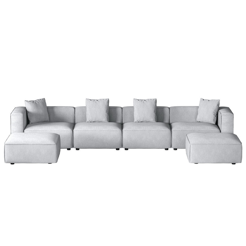 NNEDSZ Artiss Modular Sofa Chaise Set 6-Seater Grey